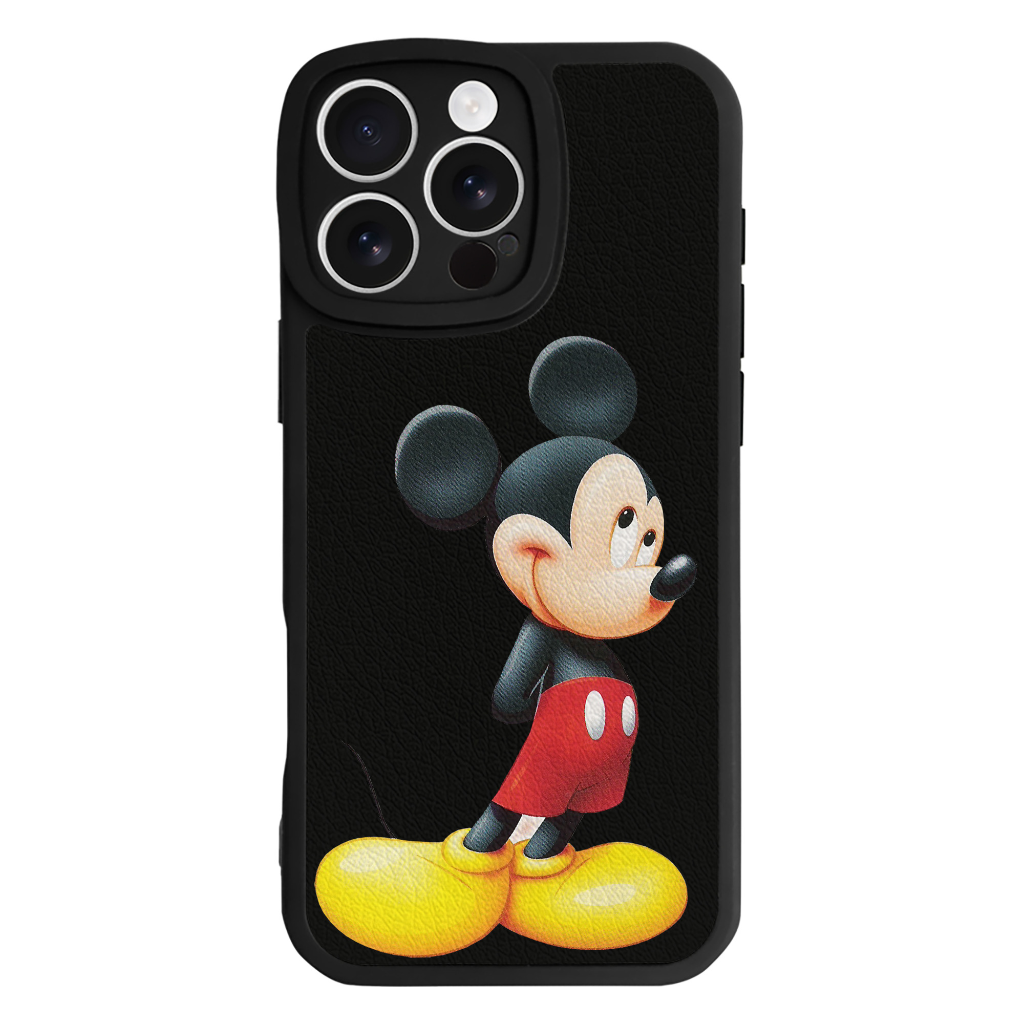 （画像用） ミッキーマウス Mickey Mouse 【iPhone 16シリーズ対応】シリコンスマホケース（レザー調） 材質：シリコン